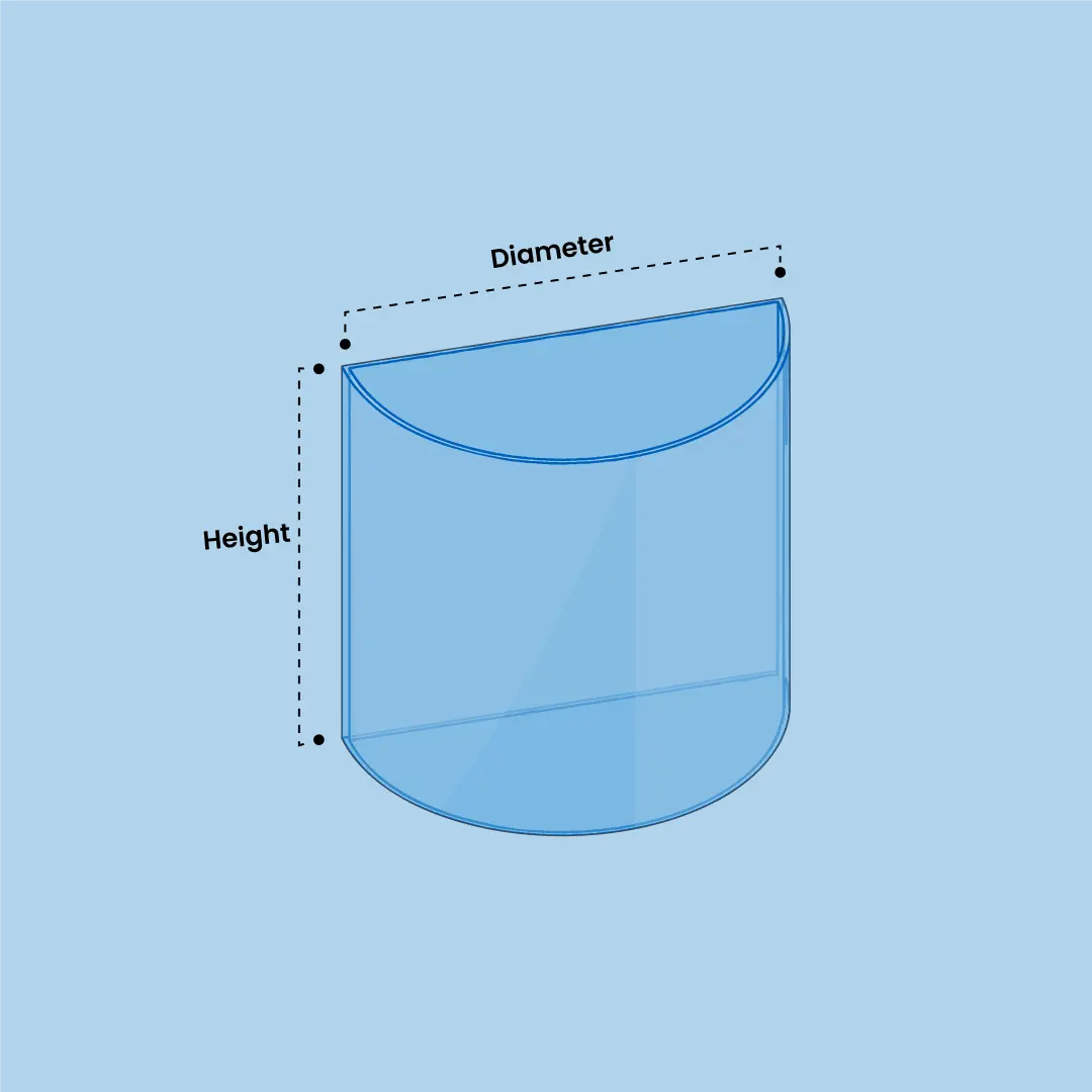 Half Cylinder shaped Aquarium Diagram